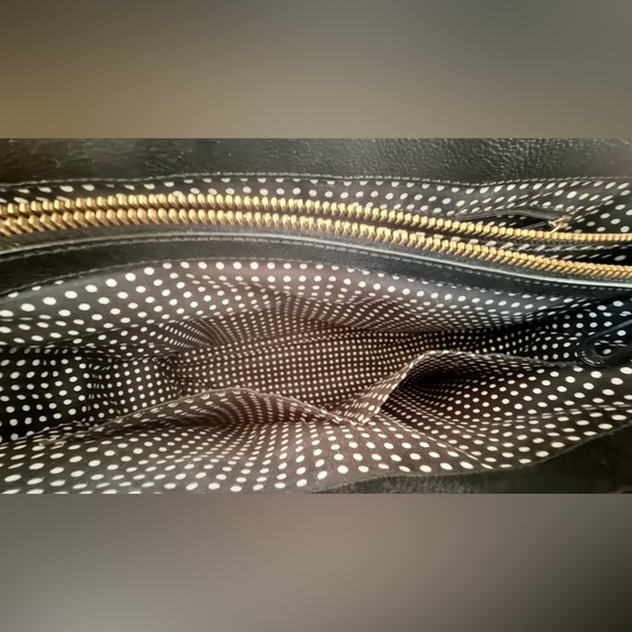 Kate Spade Black and Cream Leather Satchel Purse with Bow Accent - Picture 7 of 16